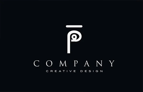 Logo Alfabetu Ikona Czarno Biały Design Pisania Identyfikacji Korporacyjnej Profesjonalny — Wektor stockowy