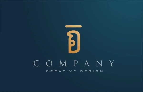 Oro Alfabeto Dorato Lettera Logo Icona Design Letteratura Corporate Elegante — Vettoriale Stock