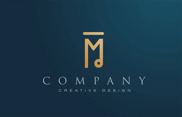 M金字母标识图标设计 租赁和企业 带有创造性文字的优雅的身份模板 — 图库矢量图片