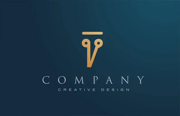 V金字母表图标设计 租赁和企业 带有创造性文字的优雅的身份模板 — 图库矢量图片