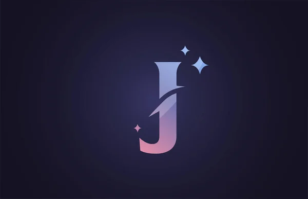 ビジネスや企業のためのJ美しいアルファベット文字のロゴグラデーションブルーピンク 創造的なレタリングと企業アイデンティティ アイコンデザインのブランディング — ストックベクタ