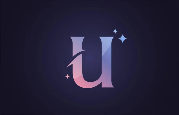 Mooie Alfabet Letter Logo Voor Bedrijf Bedrijf Gradiënt Blauw Roze — Stockvector