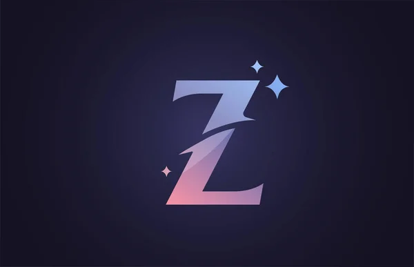 ビジネスやグラデーションブルーピンクの会社のためのZ美しいアルファベット文字のロゴ 創造的なレタリングと企業アイデンティティ アイコンデザインのブランディング — ストックベクタ