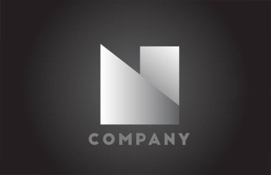 iş için siyah ve beyaz N geometrik alfabe harfi logosu. Fütüristik tasarımı ve şirket gradyanı olan kurumsal yazılar.