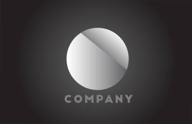 iş için siyah ve beyaz O geometrik alfabe harfi logosu. Fütüristik tasarımı ve şirket gradyanı olan kurumsal yazılar.