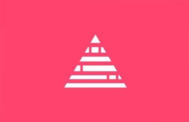 Blok çizgisi olan pembe harfli bir alfabe simgesi. İş ve şirket için yaratıcı tasarım 