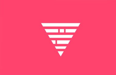 Blok çizgisi olan pembe V harfli alfabe simgesi. İş ve şirket için yaratıcı tasarım 