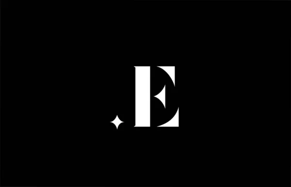ビジネスや企業のためのEアルファベット文字のロゴ 黒と白の創造的なレタリング コーポレートアイデンティティブランドのアイコンデザイン — ストックベクタ