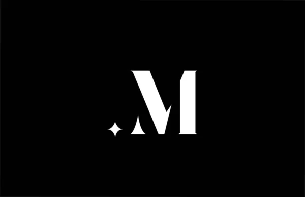 ビジネスや企業のためのMアルファベット文字のロゴ 黒と白の創造的なレタリング コーポレートアイデンティティブランドのアイコンデザイン — ストックベクタ