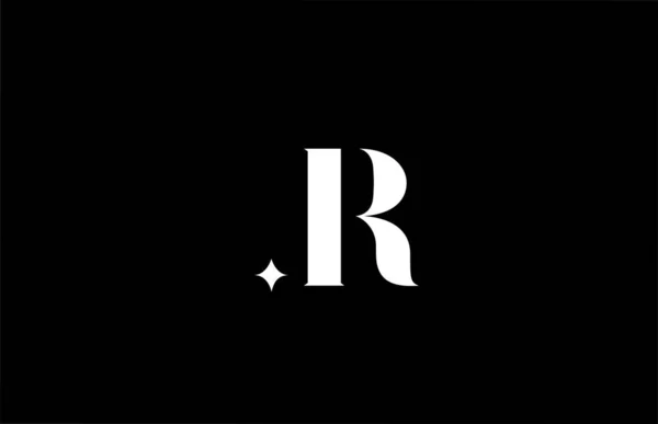 ビジネスや企業のためのRアルファベット文字のロゴ 黒と白の創造的なレタリング コーポレートアイデンティティブランドのアイコンデザイン — ストックベクタ