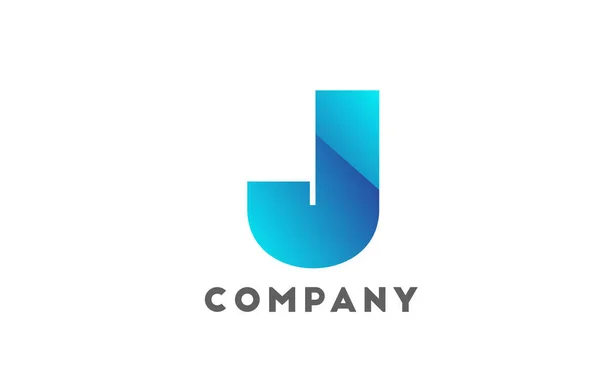 ビジネスや青の色を持つ企業のためのJ幾何学的なアルファベット文字のロゴ 未来的なデザインとグラデーションで企業のブランディングとレタリング — ストックベクタ