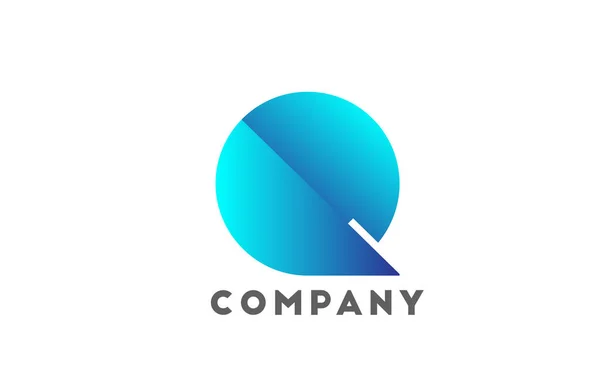Geometrik Harf Logosu Mavi Renkli Şirket Için Fütürist Tasarım Gradyan — Stok Vektör