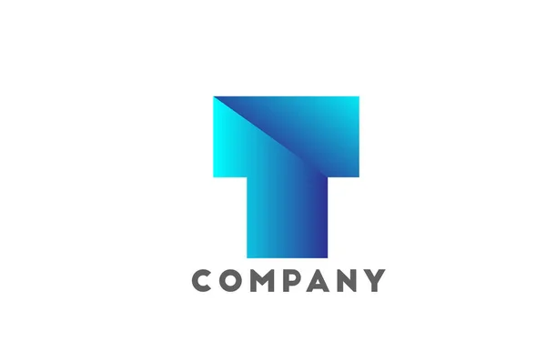 Şirket Için Mavi Renkli Geometrik Alfabe Harfi Logosu Fütürist Tasarım — Stok Vektör