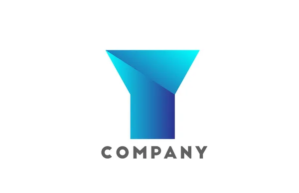 파란색을 사용하는 회사를 기하학 알파벳 로고입니다 기업들은 지향적 디자인 경사로 — 스톡 벡터