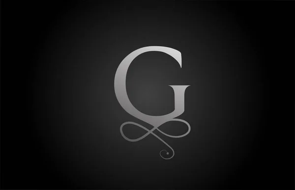 Czarno Biały Elegancki Monogram Ornament Alfabet Litera Logo Dla Luksusu — Wektor stockowy