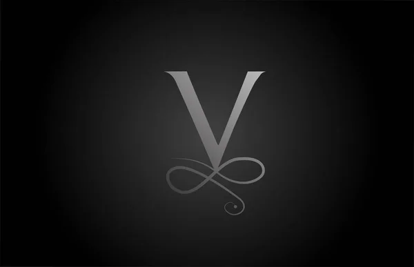 Schwarz Weiß Elegantes Monogramm Ornament Alphabet Buchstabensymbol Logo Für Luxus — Stockvektor