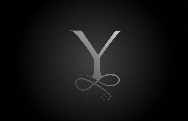 Schwarz Weiß Elegantes Monogramm Ornament Alphabet Buchstabensymbol Logo Für Luxus — Stockvektor