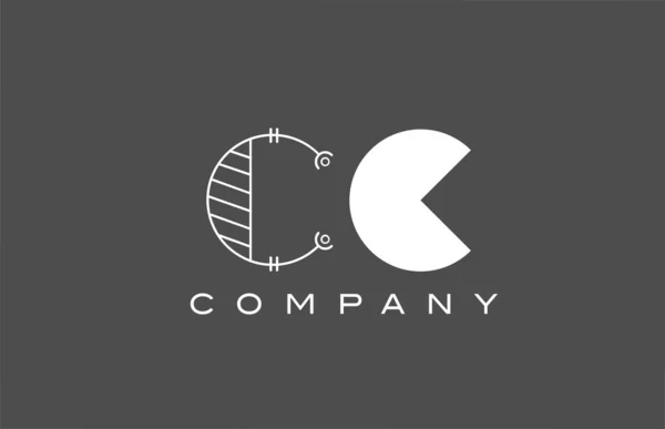 Geométrica Cinza Alfabeto Branco Letra Logotipo Ícone Para Empresa Design — Vetor de Stock