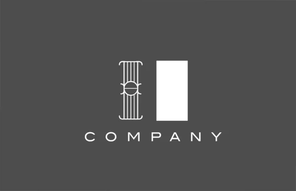 Geometrisches Grauweißes Buchstaben Buchstaben Logo Symbol Für Unternehmen Verschiedene Stilkombinationen — Stockvektor