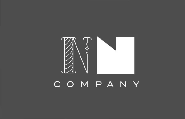 Géométrique Gris Lettre Alphabet Blanc Icône Logo Pour Entreprise Design — Image vectorielle