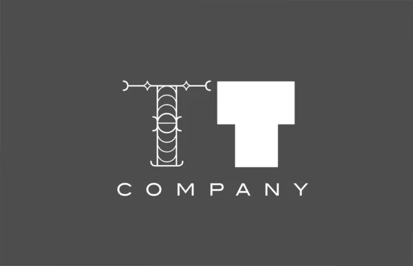 Geometrisches Grauweißes Buchstaben Buchstaben Logo Symbol Für Unternehmen Verschiedene Stilkombinationen — Stockvektor
