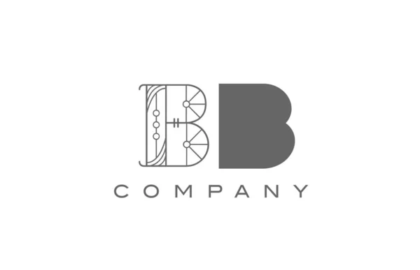 Сірий Білий Алфавіт Логотип Значок Компанії Геометричним Стилем Дизайн Комбінації — стоковий вектор