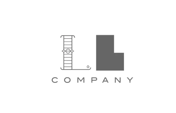 Серо Белый Значок Логотипа Компании Геометрическим Стилем Дизайн Креативной Комбинации — стоковый вектор