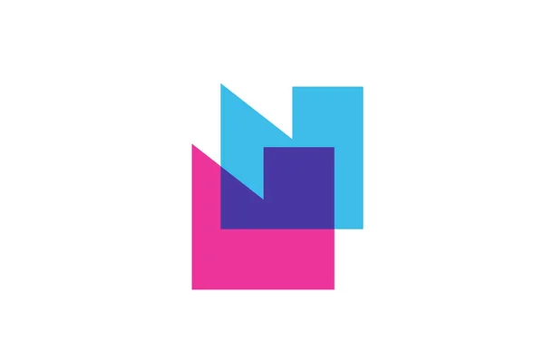 Interseccionado Icono Logotipo Letra Para Empresa Diseño Alfabeto Azul Rosa — Archivo Imágenes Vectoriales