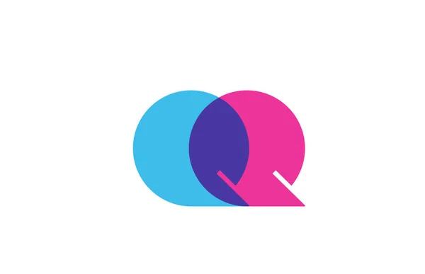 Przecinane Logo Litery Ikona Dla Firmy Niebieski Różowy Projekt Alfabetu — Wektor stockowy