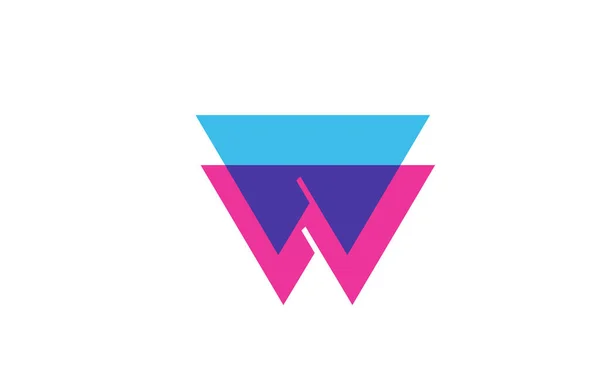 Protínal Písmeno Logo Ikona Pro Společnost Modrá Růžová Abeceda Design — Stockový vektor
