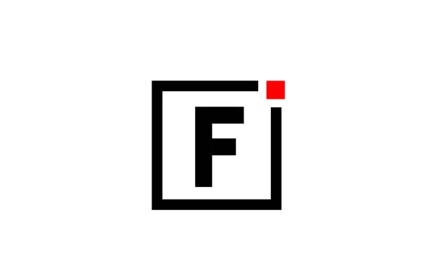 Иконка Буквы Черно Белом Цвете Компания Бизнес Дизайн Квадратной Красной — стоковый вектор