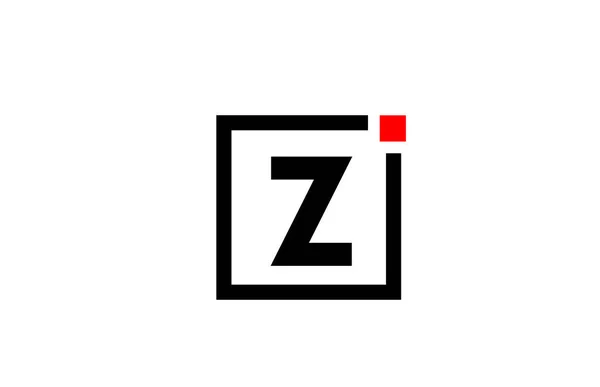 黒と白のZアルファベット文字アイコンのロゴ 正方形と赤のドットと企業やビジネスデザイン 創造的なコーポレートアイデンティティテンプレート — ストックベクタ