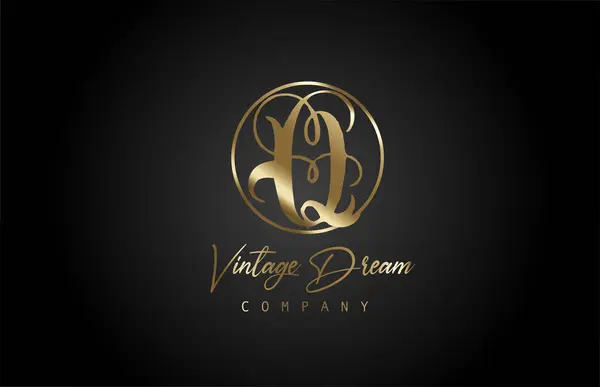 Значок Логотипа Буквы Золотой Алфавит Винтажная Концепция Дизайна Компании Бизнеса — стоковый вектор