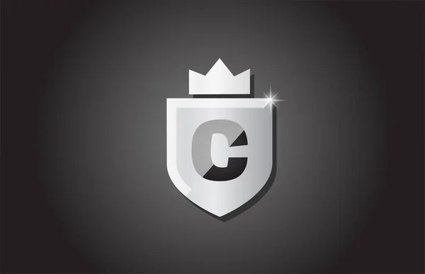 Escudo Criativo Alfabeto Letra Logotipo Ícone Cor Cinza Design Negócios —  Vetores de Stock