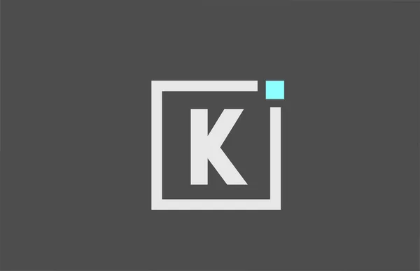 Значок Логотипу Сірої Літери Квадратний Дизайн Компанії Бізнес Ідентичності Блакитною — стоковий вектор
