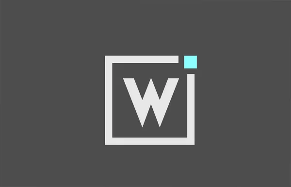 Значок Логотипу Сірої Літери Квадратний Дизайн Компанії Бізнес Ідентичності Блакитною — стоковий вектор