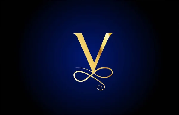 Oro Elegante Monograma Alfabeto Letra Logotipo Icono Diseño Brading Corporativo — Vector de stock