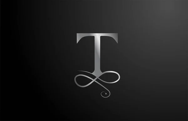 Gri Zarif Monogram Alfabe Harfi Logo Ikonu Tasarımı Lüks Ürünler — Stok Vektör