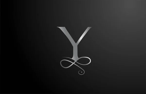 Gri Zarif Monogram Alfabe Harfi Logo Ikonu Tasarımı Lüks Ürünler — Stok Vektör