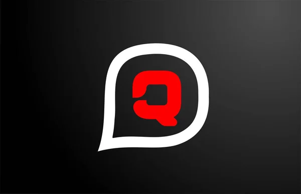 Letter Design Red Question Cloud Alphabet Logo Design Branding Icon — Stock Vector