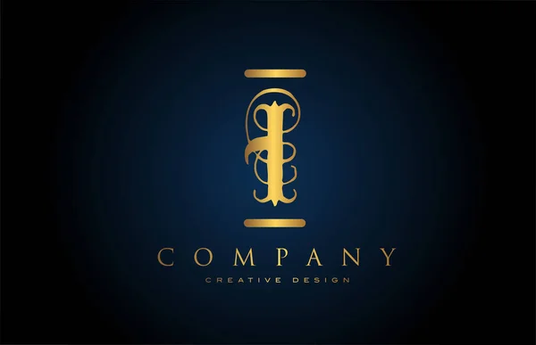 Zabytkowe Złoto Alfabet Litera Logo Ikona Dla Firmy Biznesu Brading — Wektor stockowy