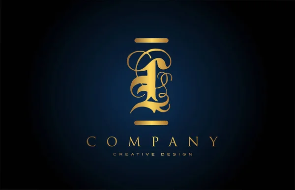 Rocznik Złoto Alfabet Litera Logo Ikona Dla Firmy Biznesu Brading — Wektor stockowy