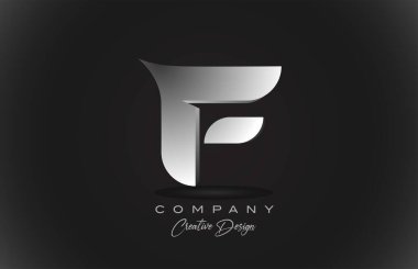 Siyah arkaplan ile F beyaz gradyan alfabe harf simgesi simgesi. Şirket ve iş dünyası için yaratıcı tasarım