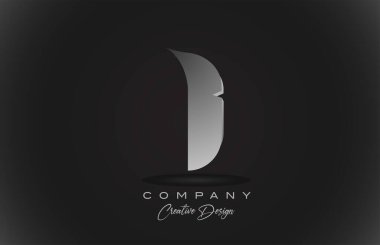 Beyaz gradyan alfabe harf simgesi simgesi ve siyah arkaplan. Şirket ve iş dünyası için yaratıcı tasarım