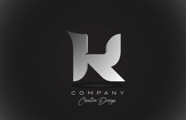 Siyah arkaplan ile K beyaz gradyan alfabe harfi simgesi simgesi. Şirket ve iş dünyası için yaratıcı tasarım