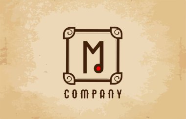 Şirket ve iş dünyası için klasik M alfabesi harfi simgesi. Şirket için yaratıcı tasarım