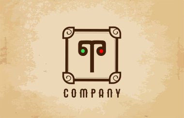 Şirket ve iş dünyası için klasik T alfabesi harfi simgesi. Şirket için yaratıcı tasarım