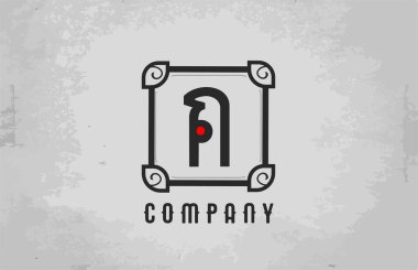 Şirket ve iş dünyası için siyah-beyaz bir alfabe simgesi. Şirket için yaratıcı tasarım