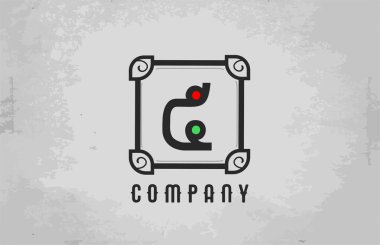 Şirket ve iş dünyası için C siyah beyaz alfabe harfi simgesi. Şirket için yaratıcı tasarım