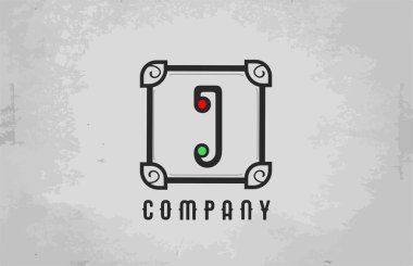 J siyah beyaz klasik alfabe simgesi şirket ve iş simgesi. Şirket için yaratıcı tasarım